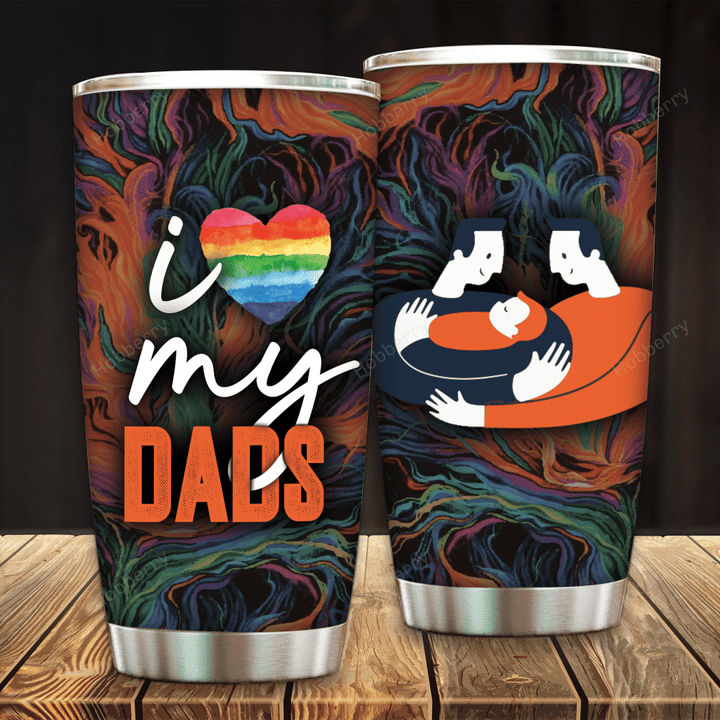 LGBT I Love Dads Insulated Stainless Steel Tumbler 20oz / 30oz Hobberry