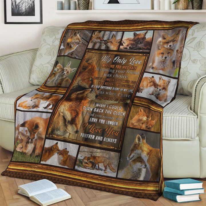 Couple Fox Throw Blanket - My only love, meeting you was a fate. I love you forever and always