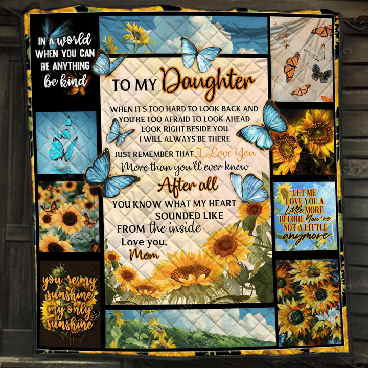 To my Daughter - Gift from Mom 3D Quilt Bed Set Hobberry