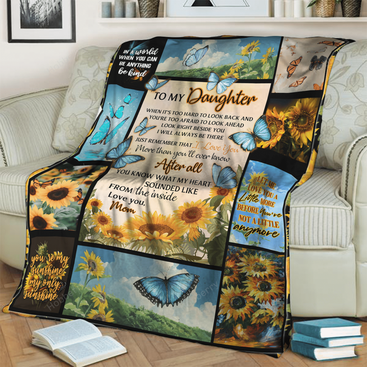 To my Daughter - Gift from Mom 3D Quilt Bed Set 3D Throw Blanket Hobberry