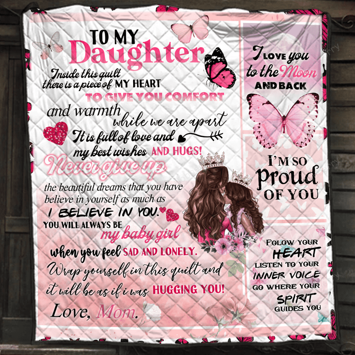 To my Daughter - Gift from Mom 3D Quilt Bed Set Hobberry