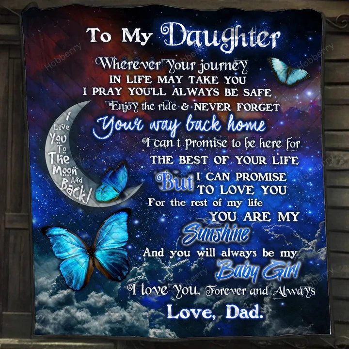 To My Daughter Quilt Blanket Quilt Set Hobberry