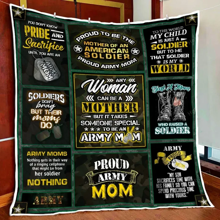 Proud Army Mom Quilt Blanket Quilt Set Hobberry