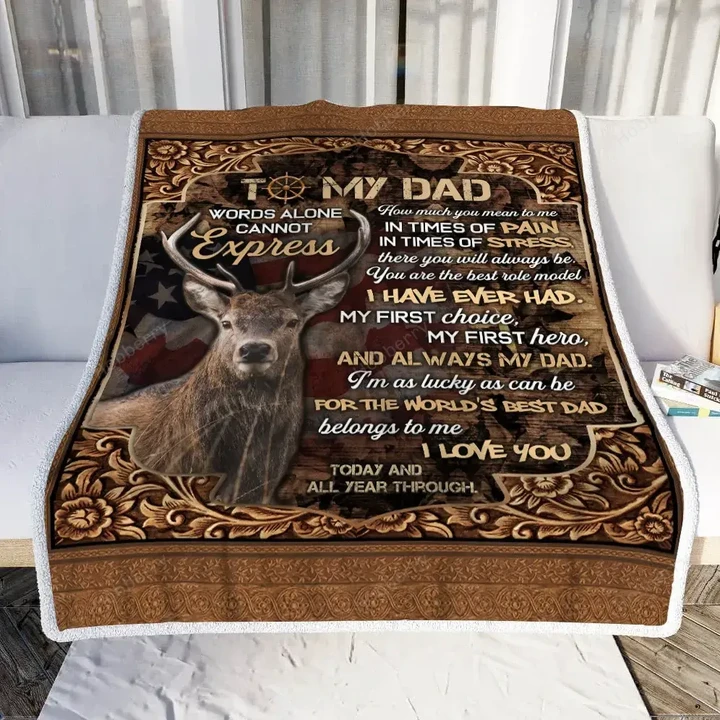 Deer Dad, You Are The World’s Best Role Model Throw Blanket Hobberry