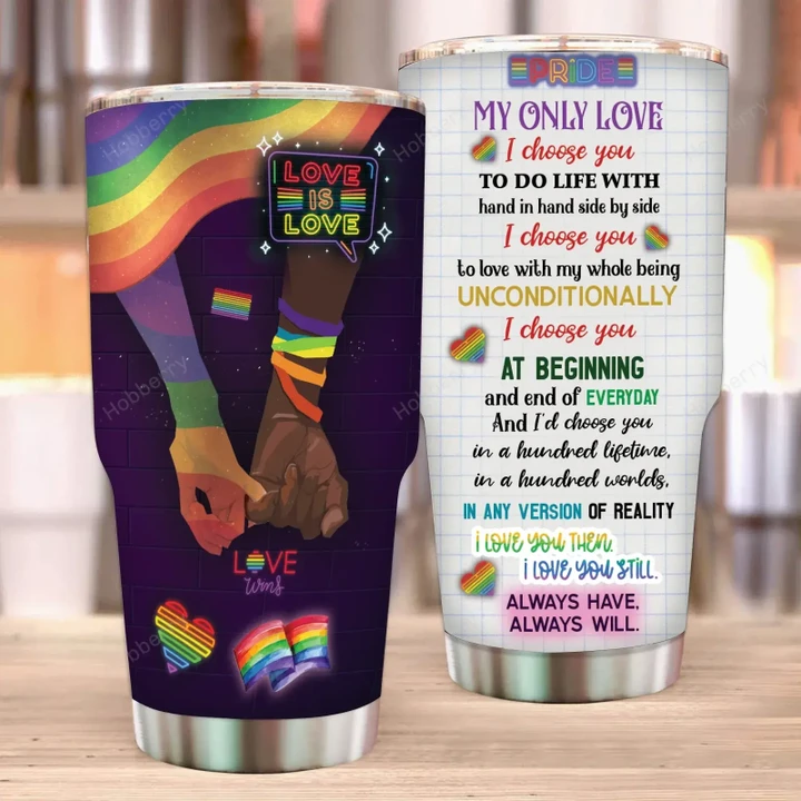 My Only Love, My Rainbow LGBT Insulated Stainless Steel Tumbler 20oz / 30oz Hobberry