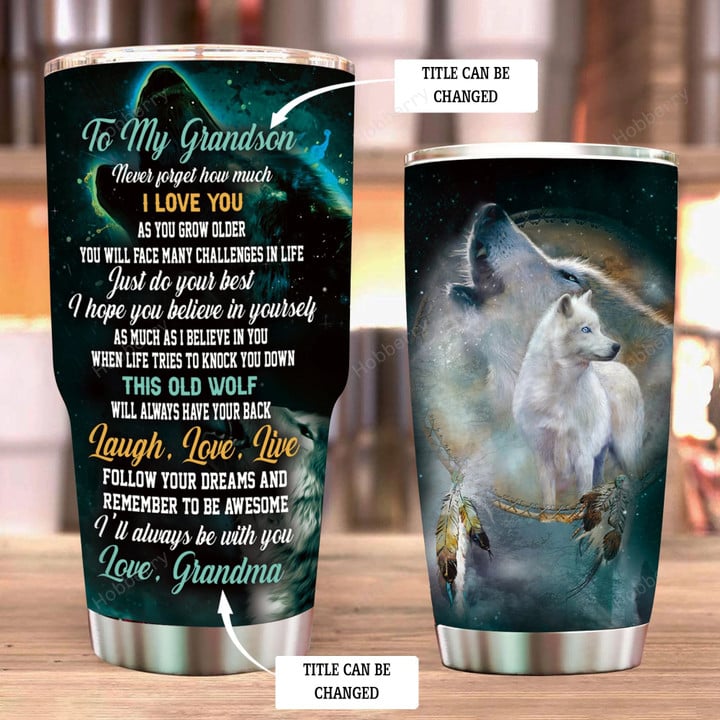 Personalized Wolf Boy Insulated Stainless Steel Tumbler 20oz / 30oz