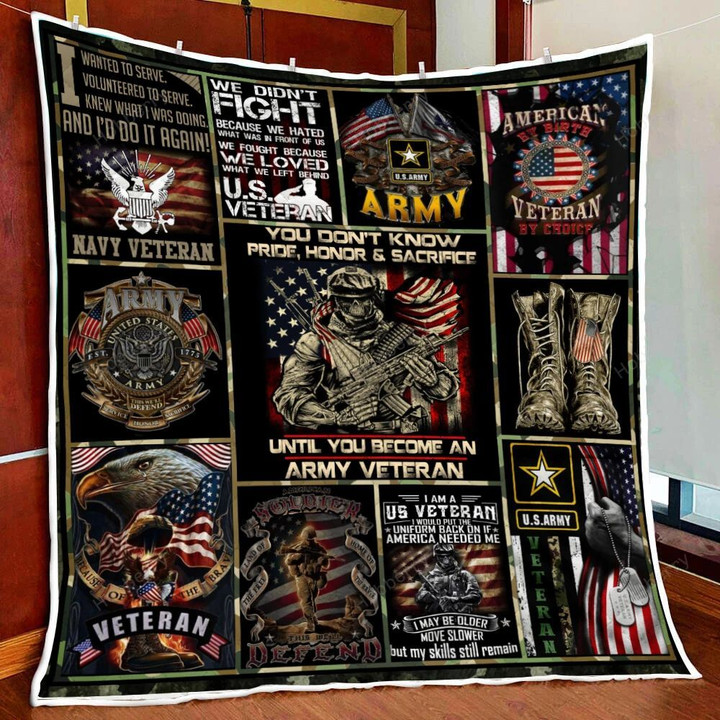 United States Army Veteran Quilt Blanket Quilt Set