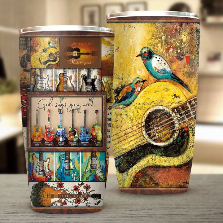 Guitar, God Says You Are Insulated Stainless Steel Tumbler 20oz / 30oz