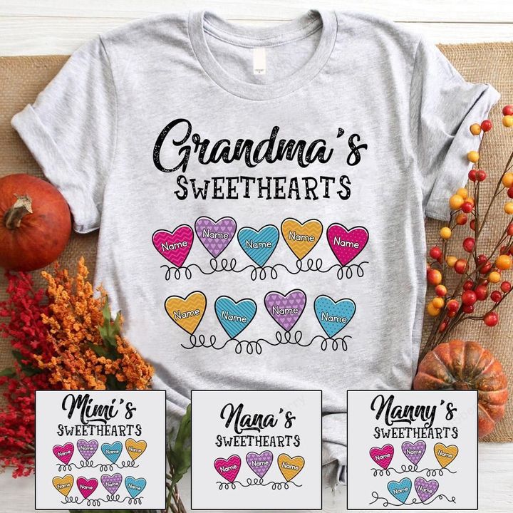 Personalized Grandma Nana's Sweethearts Personalized Shirt Gift For Grandma & Mom