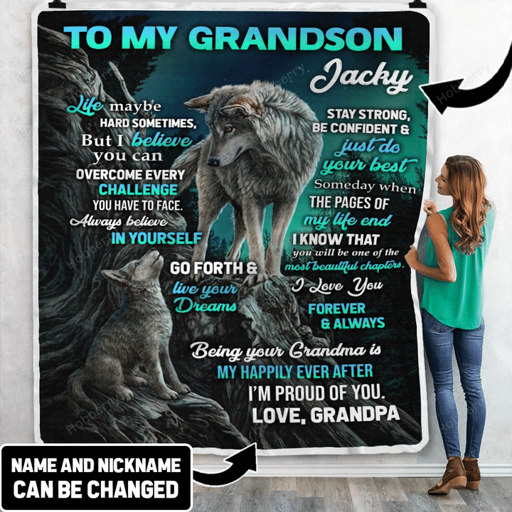 To My Grandson from Grandpa Throw Blanket