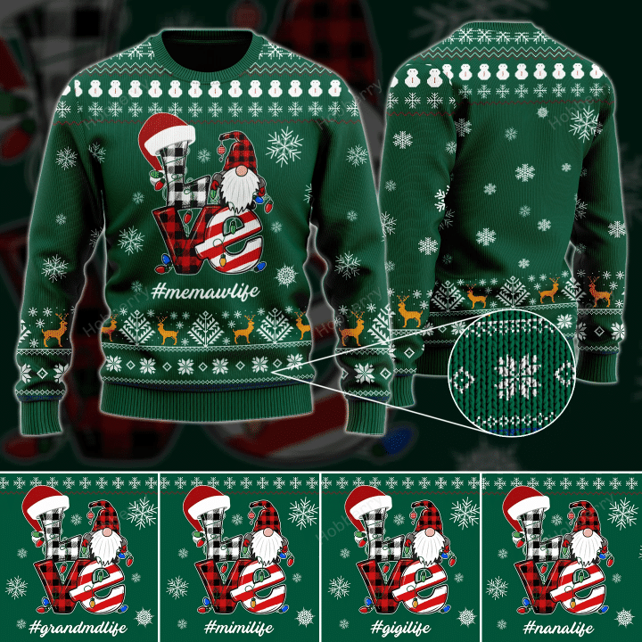 Personalized Christmas #Grandmalife For Grandma Wool Ugly Sweater Gift For Grandma