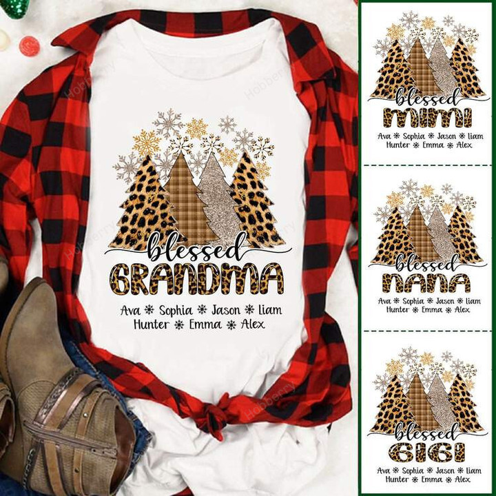 Personalized Blessed grandma christmas trees Shirt Gift For Grandma
