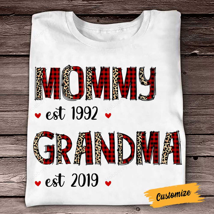 Personalized Mommy Grandma Est. Christmas Shirt Gift For Grandma