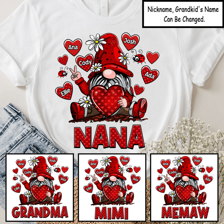 Personalized Nana Gnome And Her Bugs Shirt Gift For Grandma
