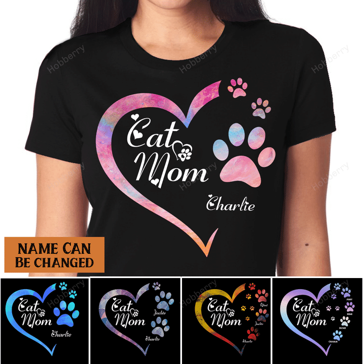 Cat Mom Customized Name Personalized T-shirt Sweatshirt Hoodie Gift For Cat Lover