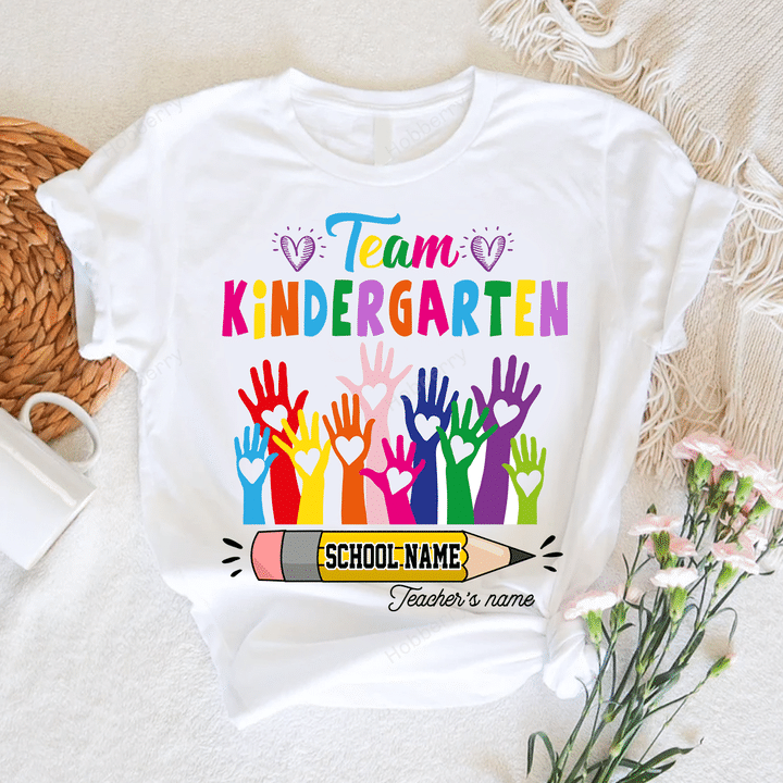 Personalized Team Kindergarten 1st Grade 2nd Grade T-shirt With Names - Personalized Custom Name Shirt Back To School Gift