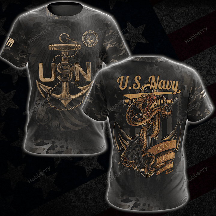 Military Navy Veteran Shirt US Navy Don't Tread On Me Veterans Day Memorial Day Gift T-shirt Hoodie Sweatshirt