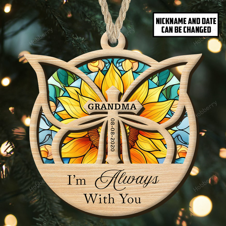 Those We Love Don't Go Away They Walk Beside Us Every Day - Memorial Gift - Personalized Custom Suncatcher Ornament