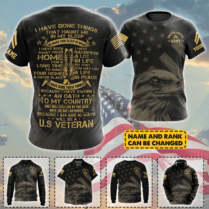 Personalized Army Veteran Shirt I Am Always And Will Be US Veteran Veterans Day Gift Military T-shirt Zip Hoodie Sweatshirt Hawaiian Shirt Tank Top