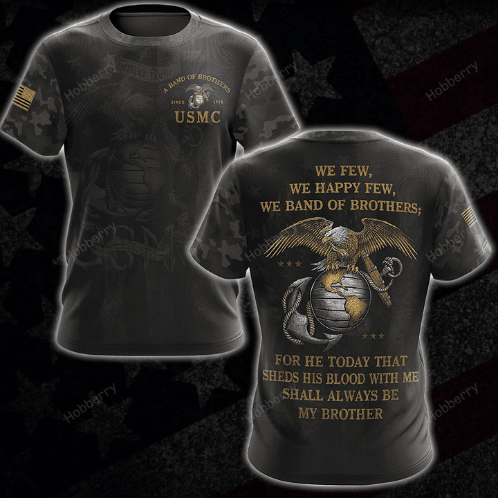 US Marine Veteran Shirt Band of Brothers Veterans Day Memorial Day Gift Army Military T-shirt Hoodie Sweatshirt Polo Shirt