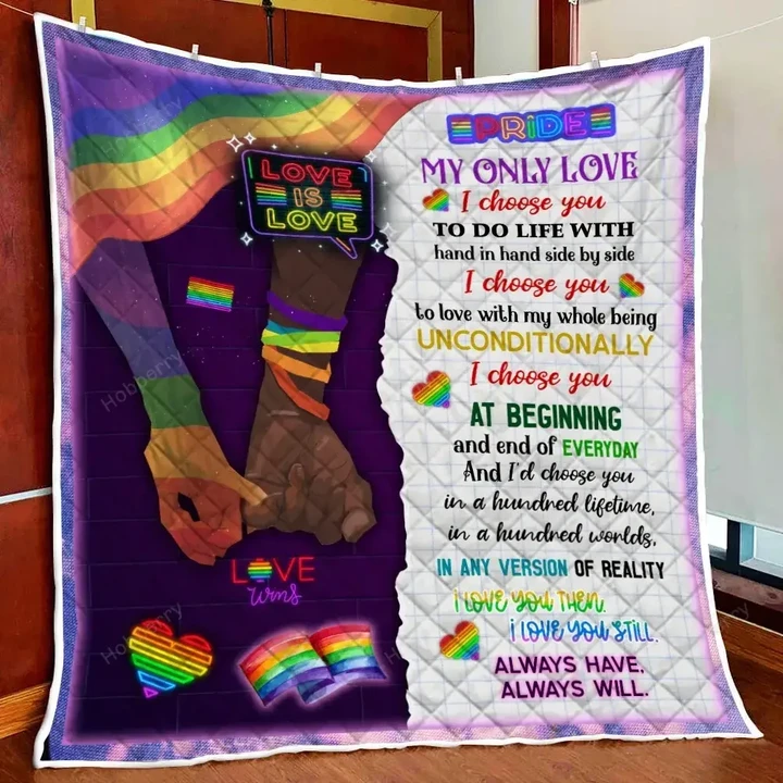 My Only Love, My Rainbow LGBT Quilt Blanket Quilt Set Hobberry