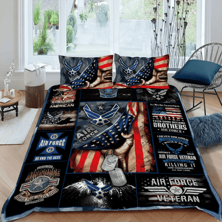 Air Force Veteran. United Sates Air Force Quilt Blanket Quilt Set