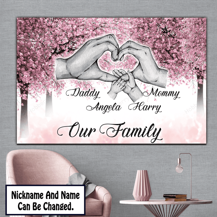 Our Family Hands Custom Canvas & Poster, Gift For Family - Personalized Custom Poster & Canvas