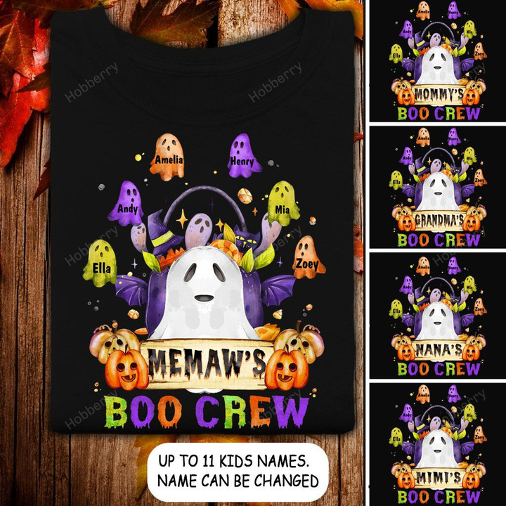 Personalized Halloween Memaw's Boo Grandma Mommy Shirt