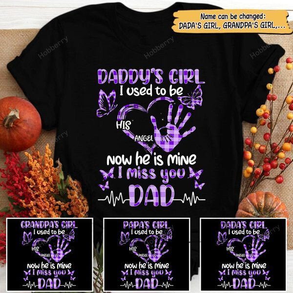 Personalized Daddy's Girl I used to be his angel now he's mine I miss you Dad
