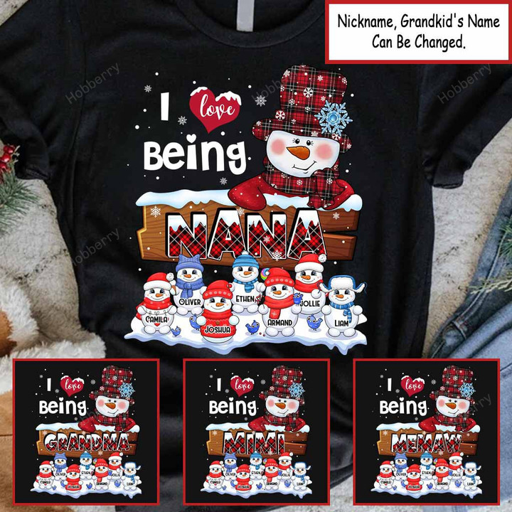 Personalized I Love Being Grandma Christmas Shirt Gift For Grandma