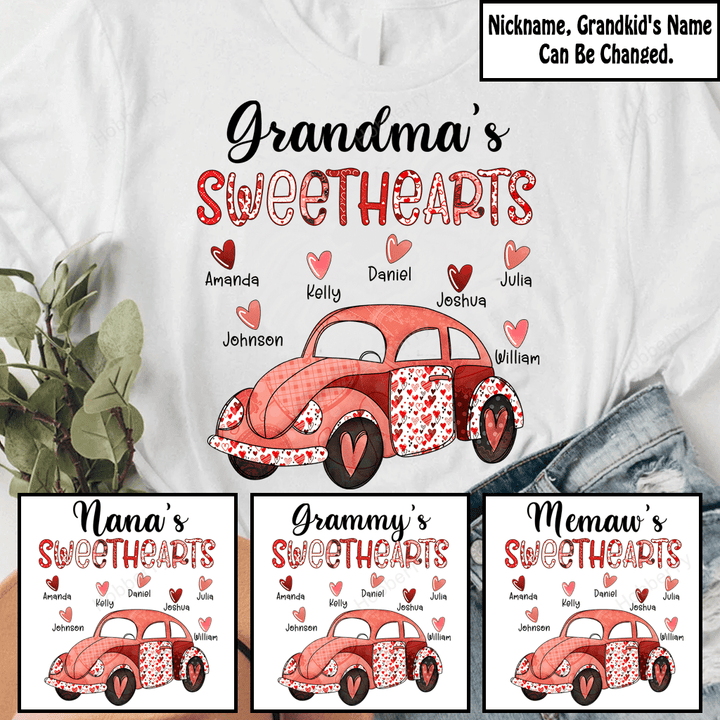 Personalized Grandma's Sweethearts Shirt Gift For Grandma