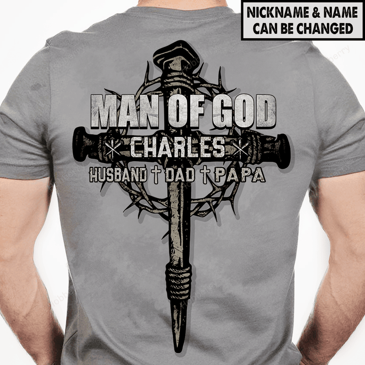 Personalized Man Of God Christian T-shirt With Custom Name Nickname