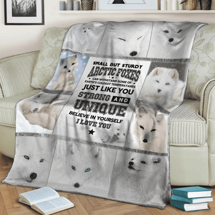 White Arctic Fox Complication 3D Throw Blanket Hobberry