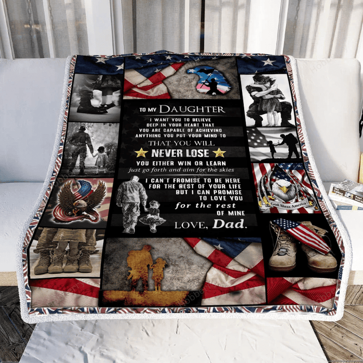 To My Daughter From Soldier Dad Throw Blanket