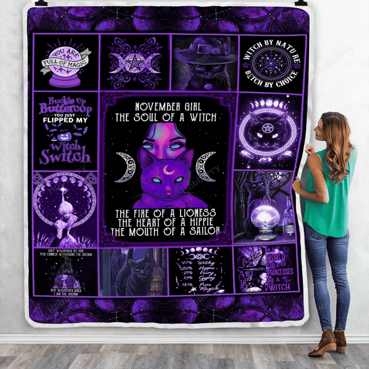Custom Month November Girl – The Soul Of A Witch Throw Blanket