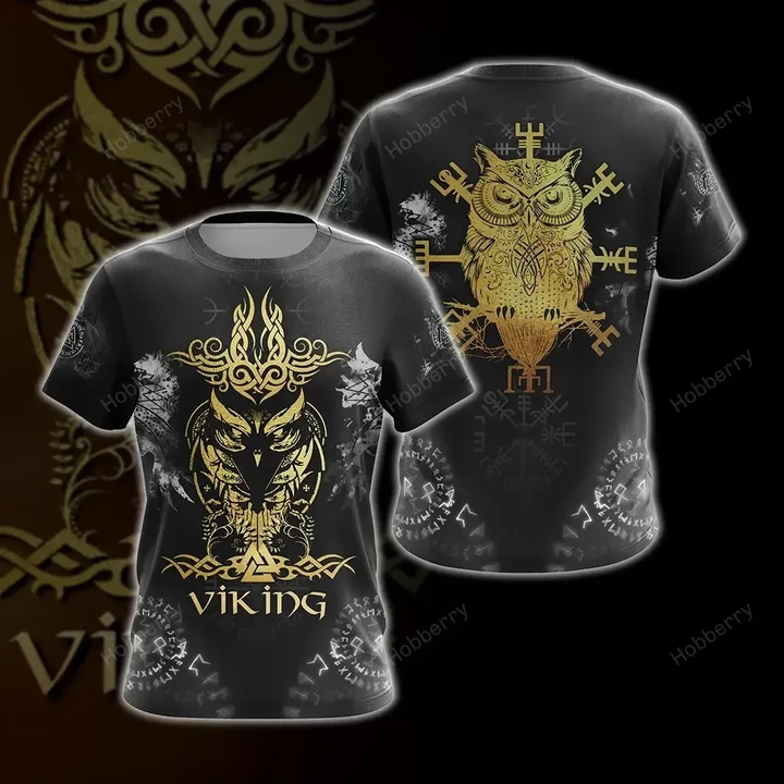 Viking Norse Owl Unisex 3D T-shirt Zip Hoodie Pullover Hoodie