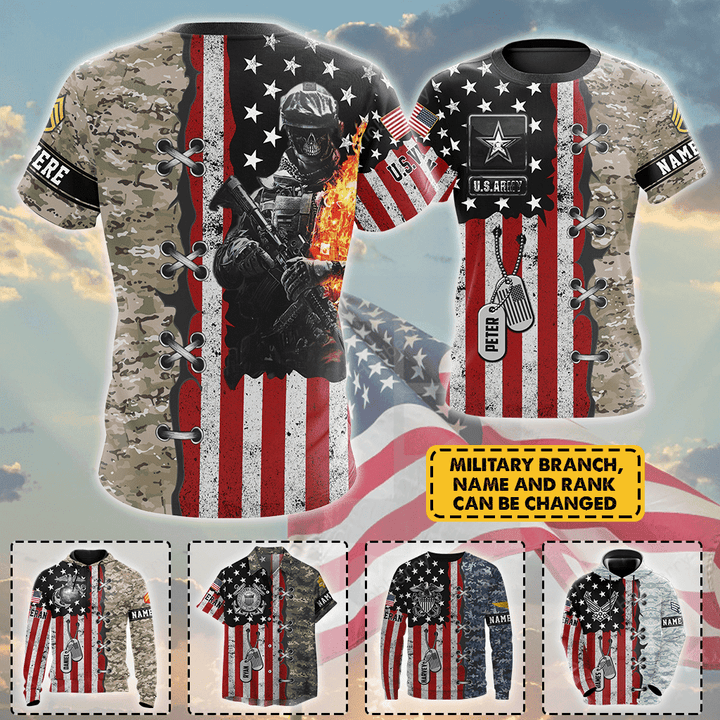 Personalized Military Veteran Shirt Veterans Day Memorial Day Gift T-shirt Hoodie