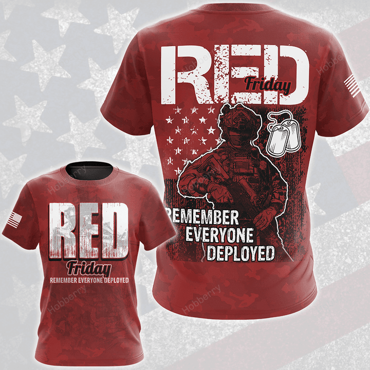 Military Red Friday Shirt Remember Everyone Deployed Support Our Troops Gift T-shirt Hoodie Sweatshirt Hawaiian Shirt Polo Shirt