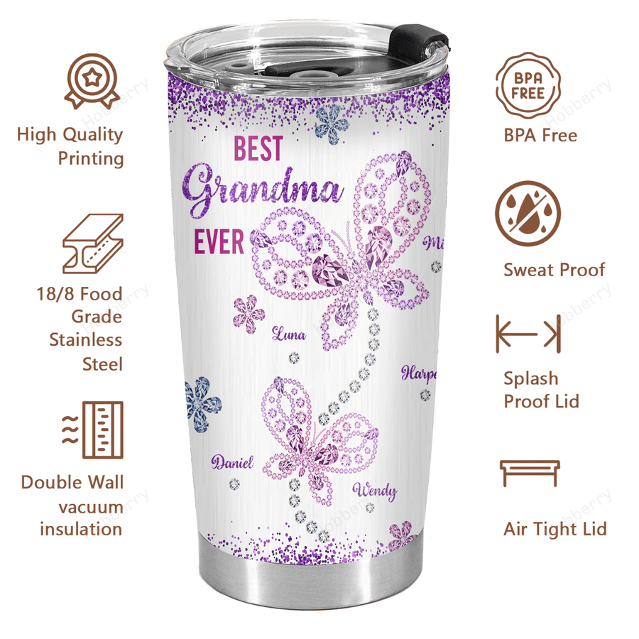 Best Nonna Ever Stainless Steel Engraved Insulated Tumbler 20 Oz