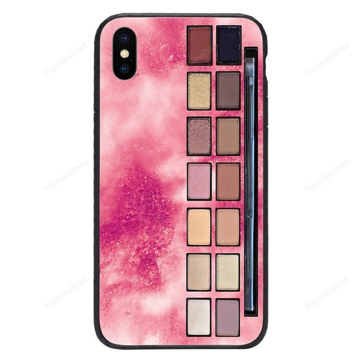 Custom Glass Phone Case Cover Makeup Eyeshadow Palette Iphone / X Collection