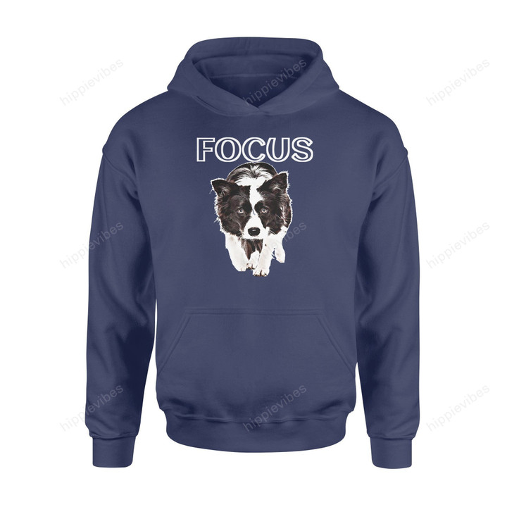 Dog Gift Idea Border Collie Focus Herding Agility T-Shirt - Standard Hoodie S / Navy Dreamship