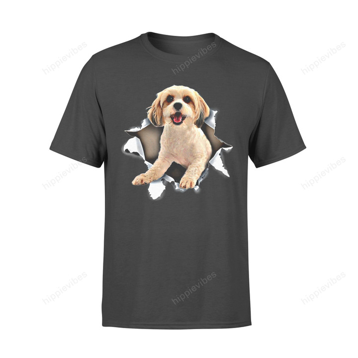 Dog Gift Idea Cavachon Torn Inside Hole T-Shirt - Standard T-Shirt S / Black Dreamship