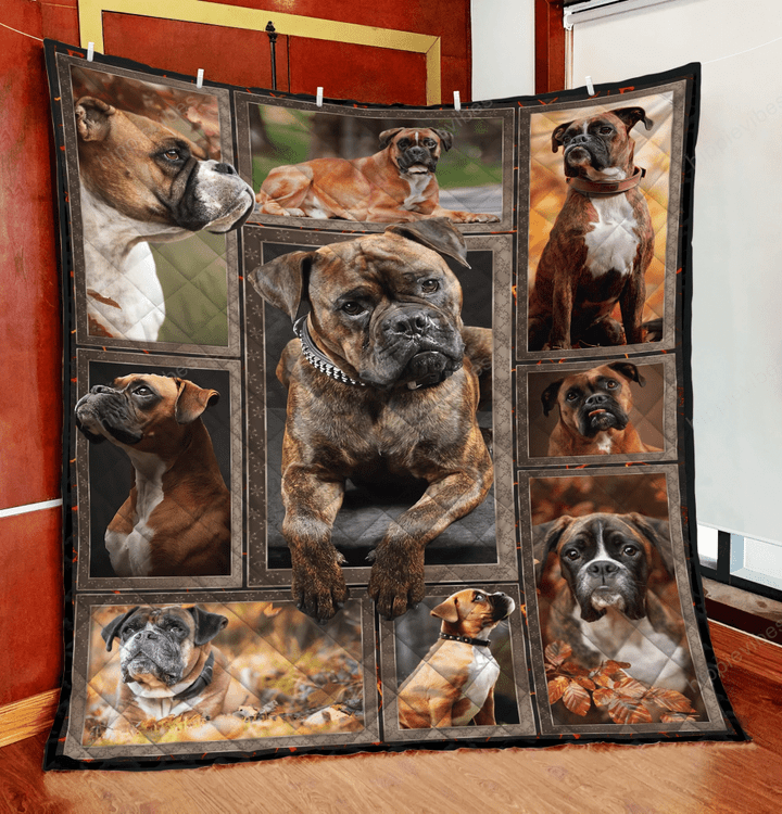 Boxer 3D Quilt Blanket