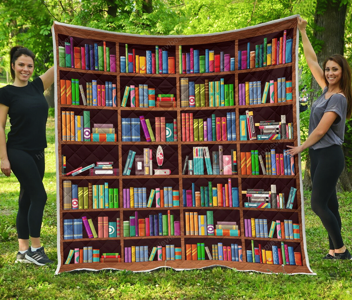 Classic Bookshelf Quilt Blanket