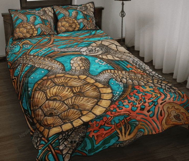 Love Sea Turtle Quilt Bed Set Twin
