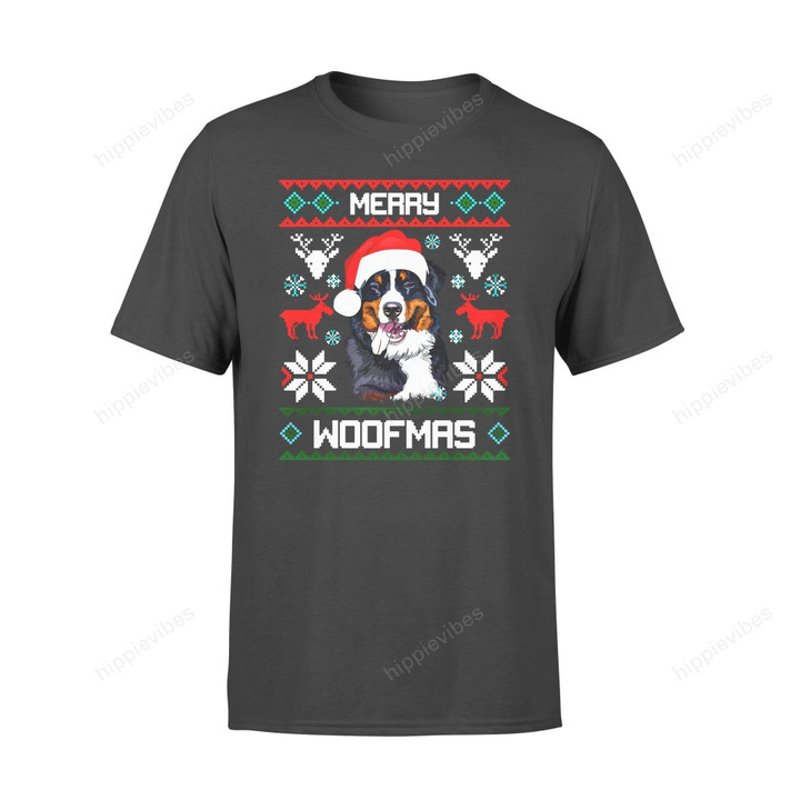 Dog Gift Idea Bernese Mountain Gift For Merry Christmas Woofmas Berner T-Shirt - Standard T-Shirt S