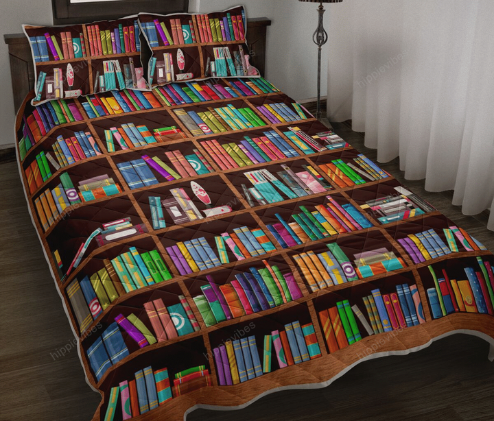 Library Bookshelf Quilt Bedding Set Twin