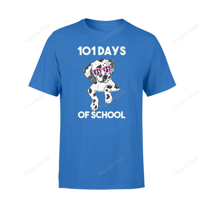 Dog Gift Idea 101 School Days Funny Dalmation 100Th Day T-Shirt - Standard T-Shirt S / Royal