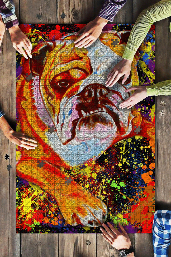 American Bulldog Colorful Jigsaw Puzzles
