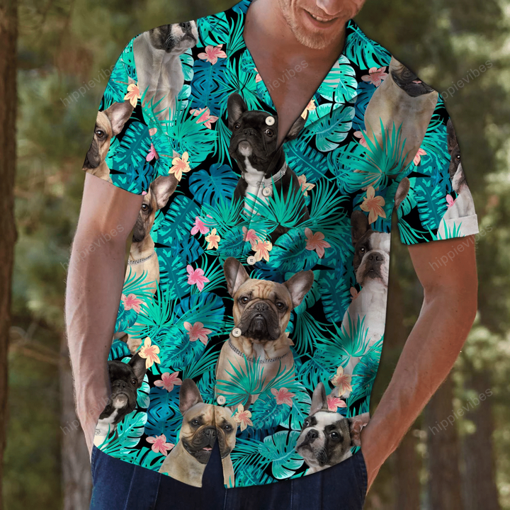 French Bulldog Tropical - Hawaii Shirt S